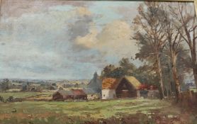 MARCUS HOLLEY FORD (1914-1989), British, Farmhouse , Stisted, Essex, oil, framed.