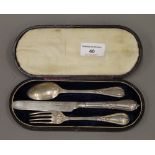 A cased silver Christening set (2.
