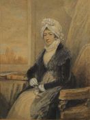 A 19th century watercolour, A Seated Lady,