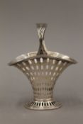A sterling silver pierced basket (3.