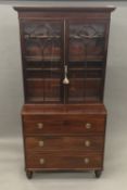 A 19th century mahogany secretaire bookcase,