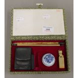 A Chinese calligraphy set