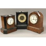 Three Victorian mantle clocks