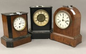 Three Victorian mantle clocks