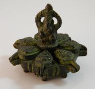 An Indian bronze spice box