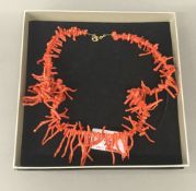 A coral necklace