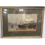 M A WATTS, Masted Boats at Anchor, watercolour, signed and dated 1852,