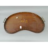 A Victorian mahogany kidney shaped tray