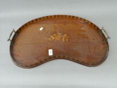 A Victorian mahogany kidney shaped tray