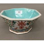 An octagonal Chinese porcelain footed bowl