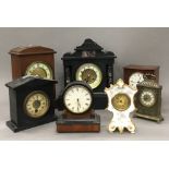 A collection of Victorian and later mantle clocks