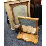 A Victorian toilet mirror and a wall mounted mirror