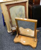 A Victorian toilet mirror and a wall mounted mirror