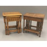 Two oak nests of tables