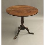 A 19th century mahogany tripod table