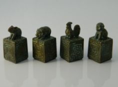 Four small Chinese bronze seals