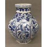 A Chinese blue and white pottery vase. 32 cm high.