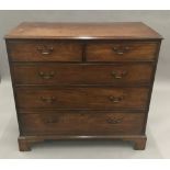 A George III mahogany chest of drawers. 110 cm wide, 54 cm deep, 101 cm high.