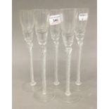 Five Air Twist stem liqueur glasses