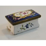 A 19th century enamel pill box