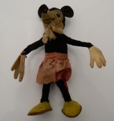 An early cloth and felt Mickey Mouse