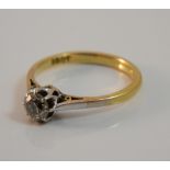 An 18 ct gold diamond solitaire ring (2.