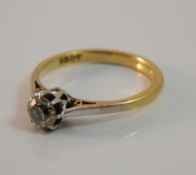 An 18 ct gold diamond solitaire ring (2.