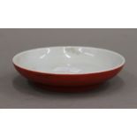 A Chinese shallow red dish