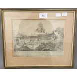 After JOSEPH EDER, 18th century print, a Continental Coastal townscape,