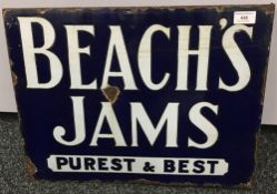 A Beach's Jams enamel sign