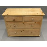 A Victorian pine chest of drawers