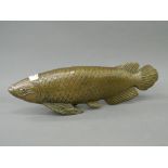 A large bronze model of a fish