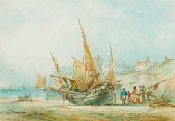 G CHAMBERS (19th century) British, Boats at Low Tide, watercolour, signed and dated '79,