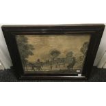 An antique horse-breaking print,