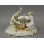 A porcelain figural group