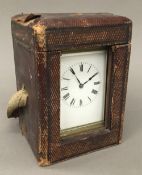 A cased carriage clock