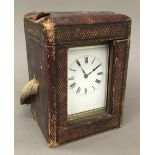 A cased carriage clock