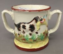 A 19th century Staffordshire frog mug