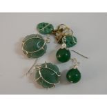 Two pairs of jade earrings