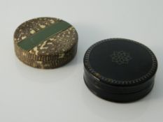 A French powder box and a 19th century snuff box