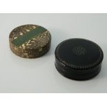 A French powder box and a 19th century snuff box