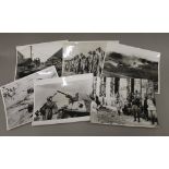 Twelve black and white Official War Office Second World War photographic prints depicting scenes