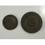 Two Georgian token coins