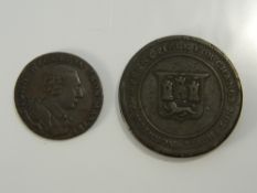 Two Georgian token coins