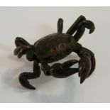 A bronze model of a crab