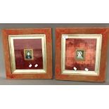 Two 19th century framed miniature portraits on ivory