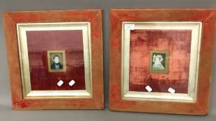 Two 19th century framed miniature portraits on ivory