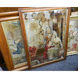Three 19th century framed religious tapestries