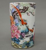 A Chinese porcelain brush pot