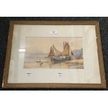 C THORNLEY, Fishing Boats on the Beach, watercolour, signed and dated 1866,